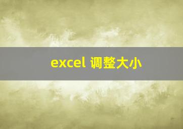 excel 调整大小